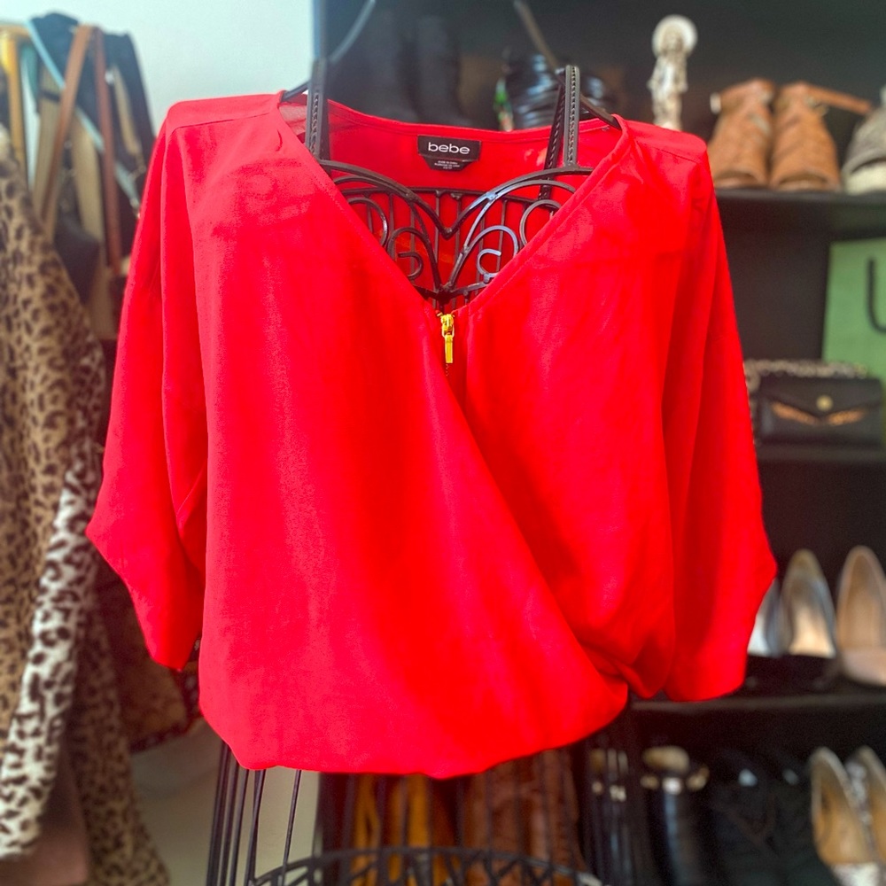 Bebe cropped blouse
